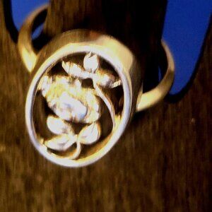 Vintage Gold-Plated Rose Ring